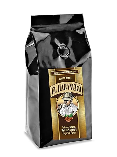 El Habanero Espresso - Café tostado cubano granos enteros 1 bolsa 32 oz