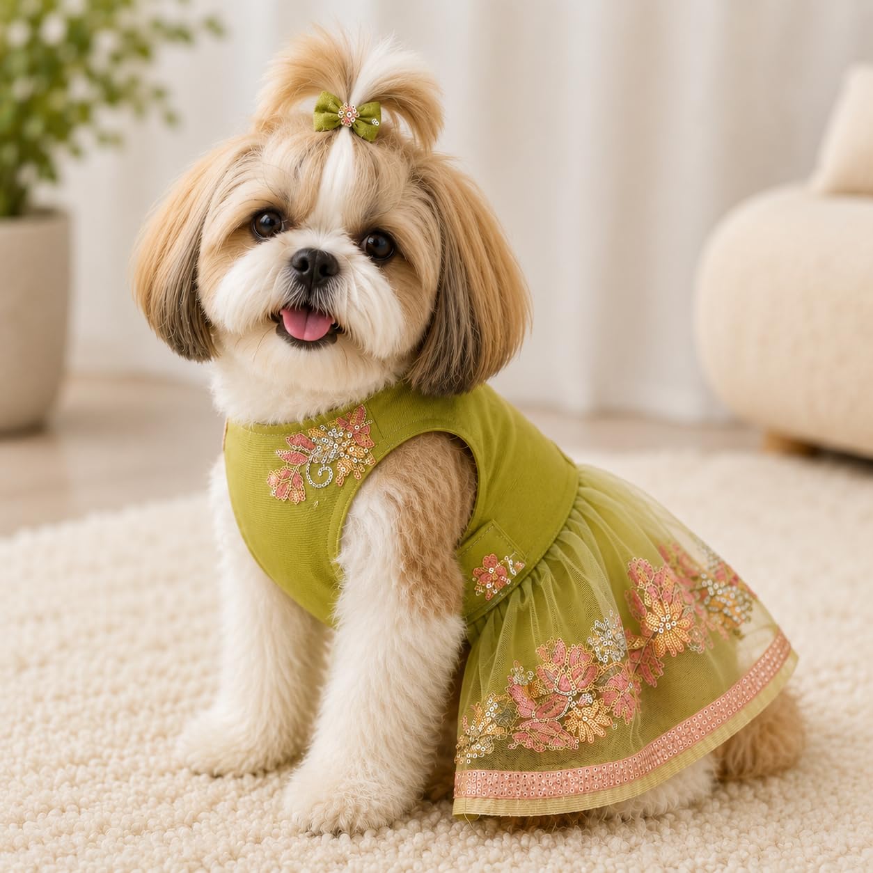 Paw GenZ Dog Dress for Small & Medium Breed Dogs | Floral