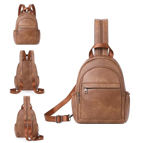 CLUCI Sling Bag for Women Leather Women's Backpack Small Convertible Backpack Purse Crossbody Bag for Travel