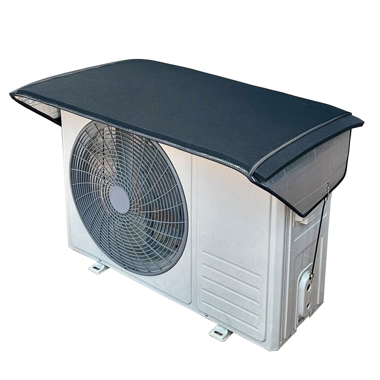 Klimaanlage Abdeckung Außengerät, Schalldämmende Wärmepumpe Abdeckung, Magnetischer Außenklimaanlage Staubschutz, Verlängerte Seitenabdeckung, Elastischer Metallhaken(140x60cm/55x24in)