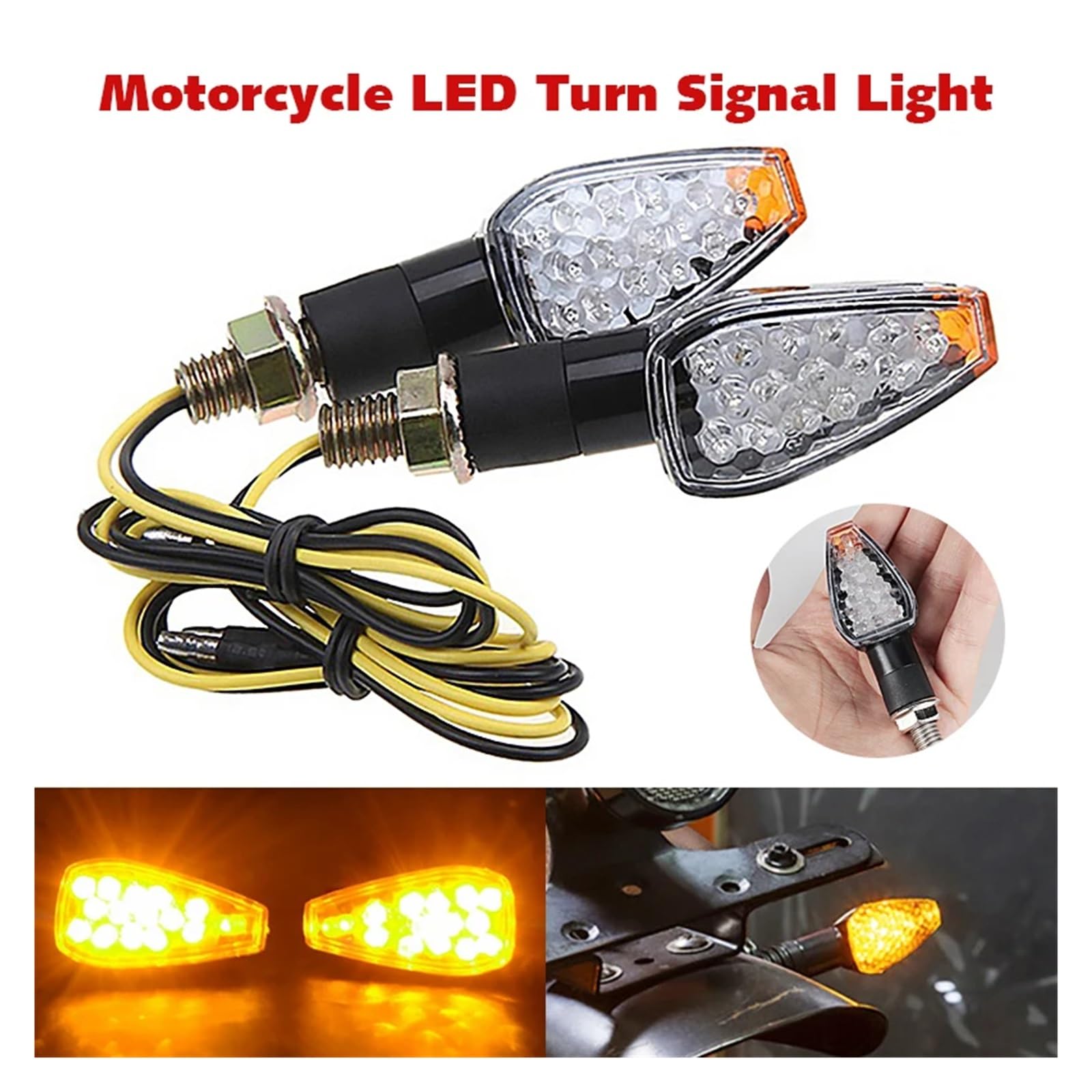 Indicatori Di Direzione Per Motociclette Omologati E50 Mark Indicatore Di Direzione 14 LED Indicatore Di Direzione Luce Ambra 12 V/24 V M10 indicatoris direzione