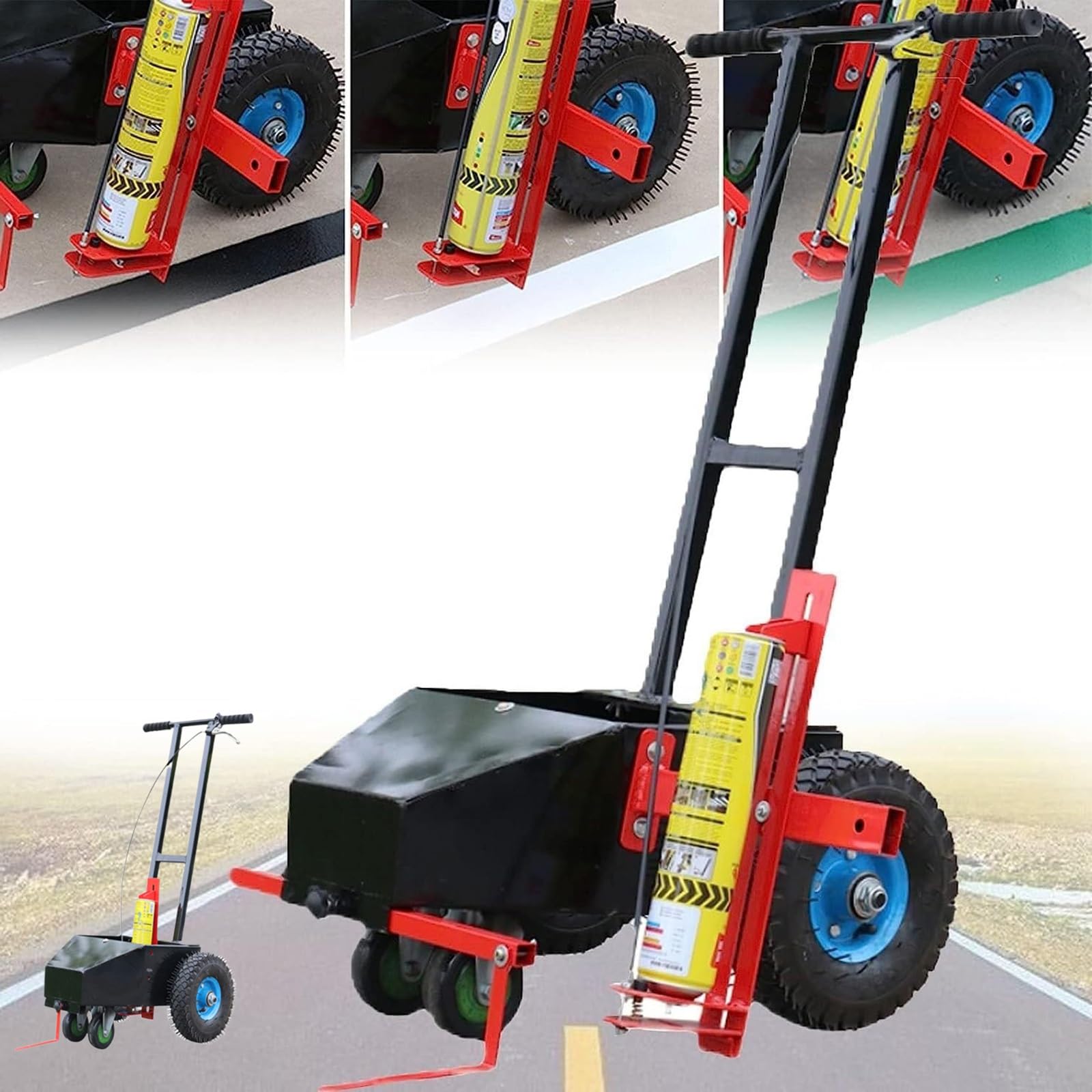 Macchina Traccialinee Per Impieghi Gravosi Con Funzione Di Rotazione, Compatibile Con Vernice Spray Per Traccialinee Invertita, Macchina Traccialinee, Per Una Marcatura Rapida E Precisa