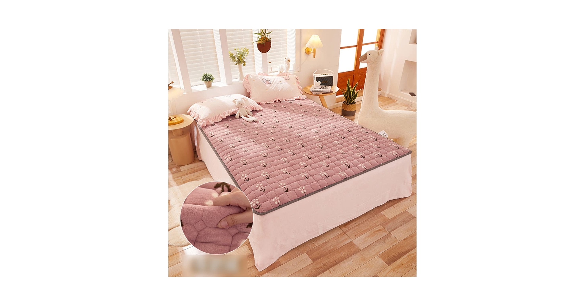 Amazon|MMLYY しきぱっと 敷きパッド ピンクw ダブルサイズ シングル Amazon|MMLYY しきぱっと 敷きパッド ピンクw ダブルサイズ シングル