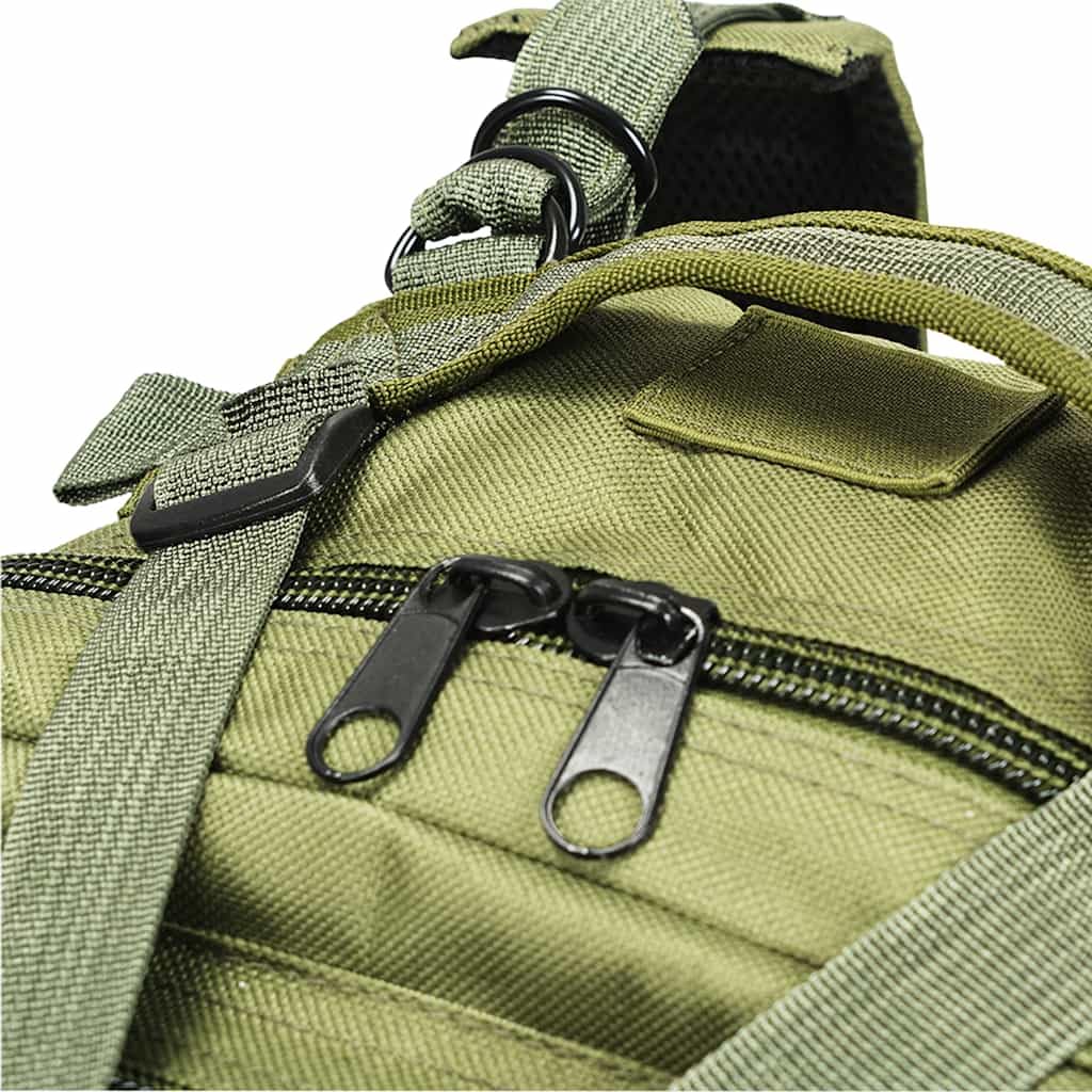 Zaino Army Style 50 L verde oliva in tessuto Oxford rivestito, zaino da trekking con cinghie imbottite, cinghie di compressione, zaino da viaggio per campeggio, viaggi e attività all'aperto