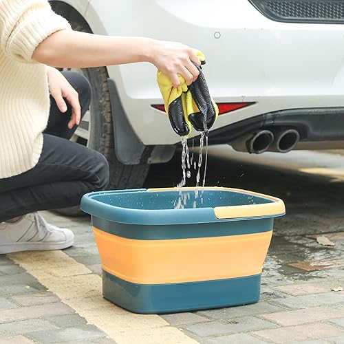 Miniatura 4 de Bañera plegable para pies con punto de acupuntura de masaje para remojar los pies, spa de pies de pedicura, cubo de plástico multifunción con asa,