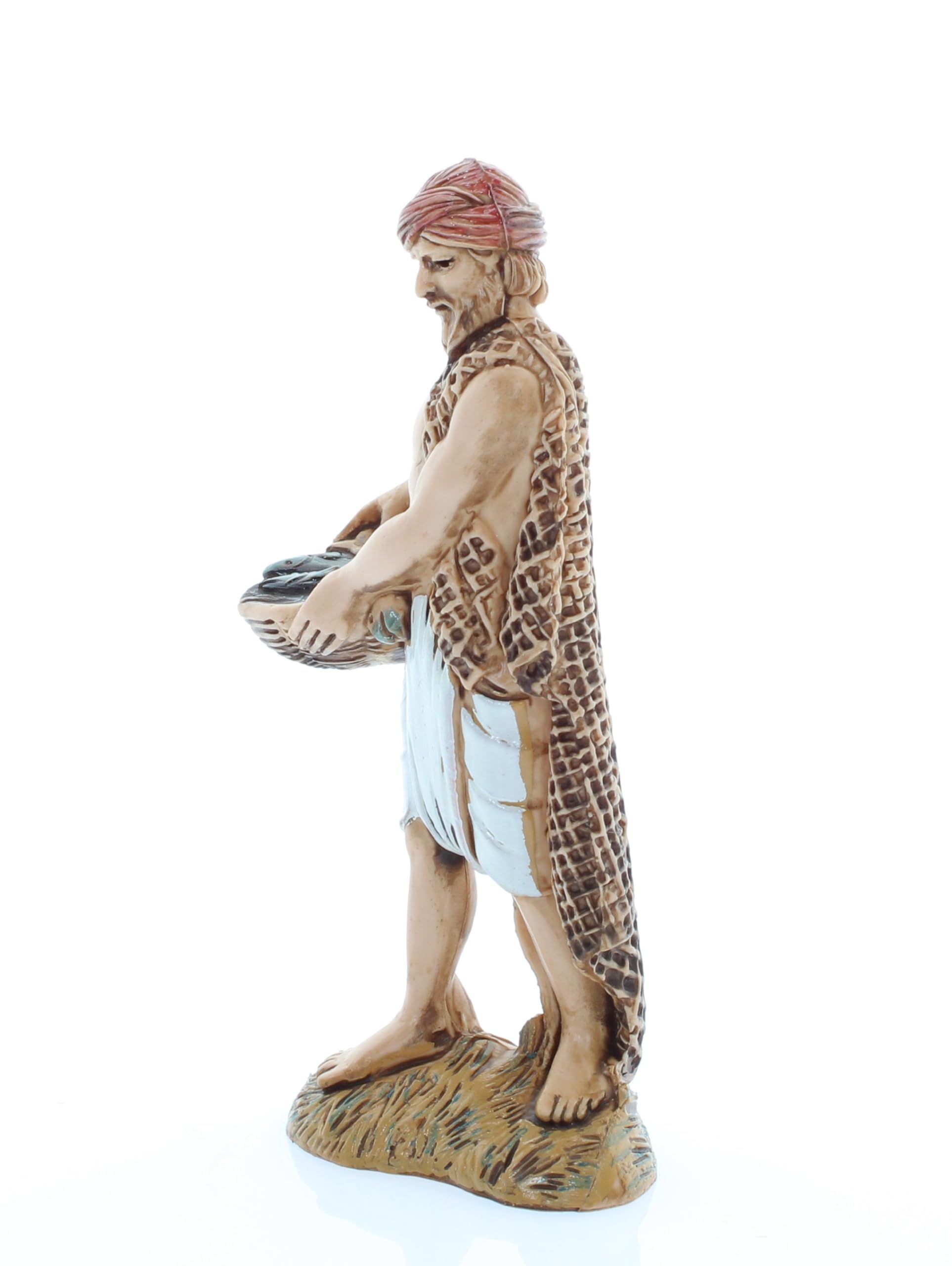 Moranduzzo Fishmonger for Nativity Scene of 4 Inch Scale 1:20 - Unbreakable Nativity Figures - Arabic Style, Hand-Finished Painting, Official Product, Made in Italy, Sculptor M. Landi