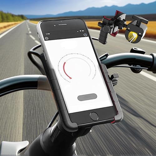 Soporte universal para teléfono de bicicleta, soporte ajustable seguro para teléfono de motocicleta con rotación para llamadas manos libres con