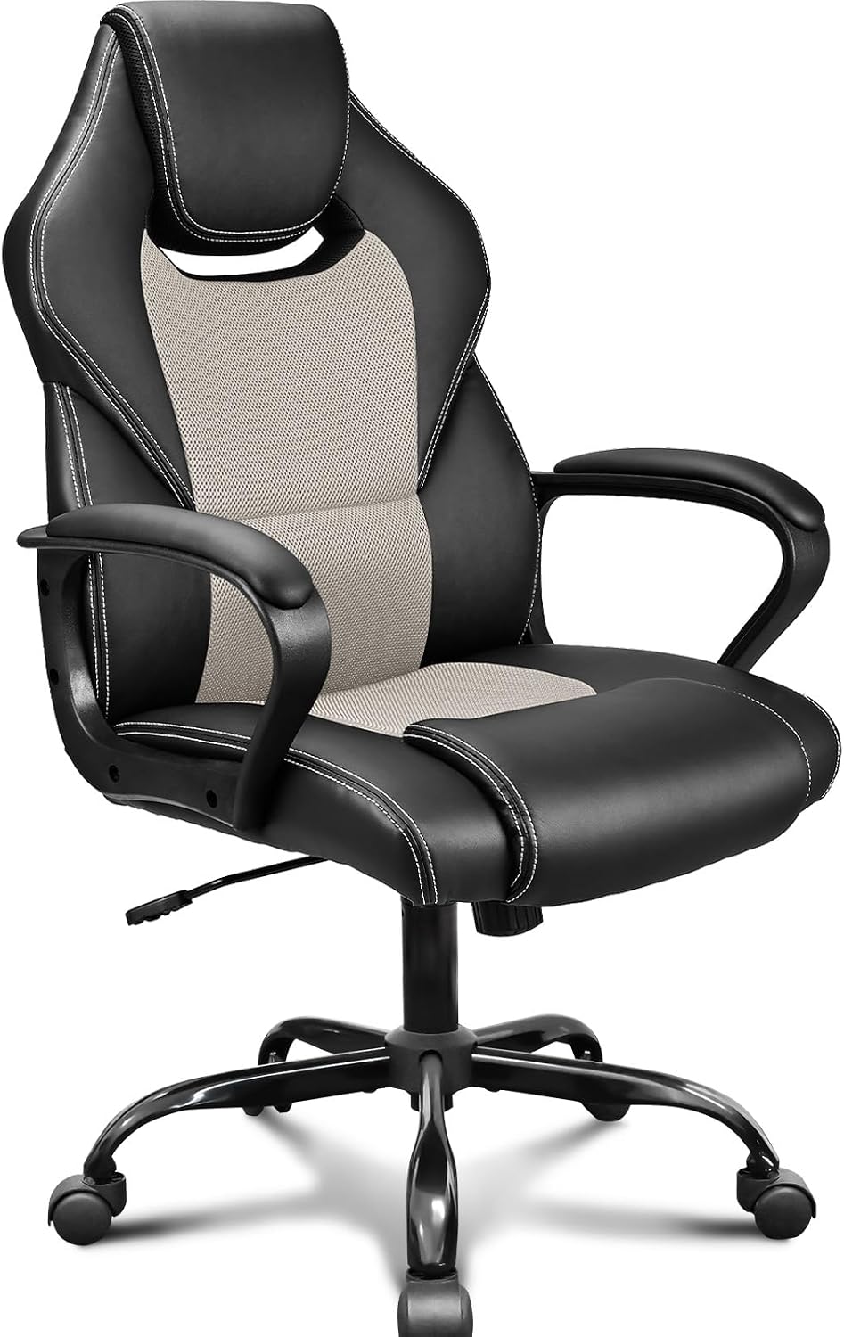 BASETBL Silla de Oficina, Silla de Escritorio Ergonómica con Altura Ajustable, Sillón Oficina con Respaldo Alto Reclinable, Silla de Computadora Cuero Ejecutiva con Soporte Lumbar, Carga 150kg - Amazon product rated Grade A