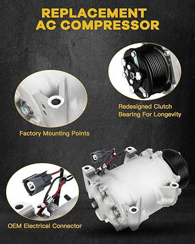 Miniatura 4 de INEEDUP Compresor de CA con embrague 2002-2006 para H-onda CR-V LX EX Base 2.4L