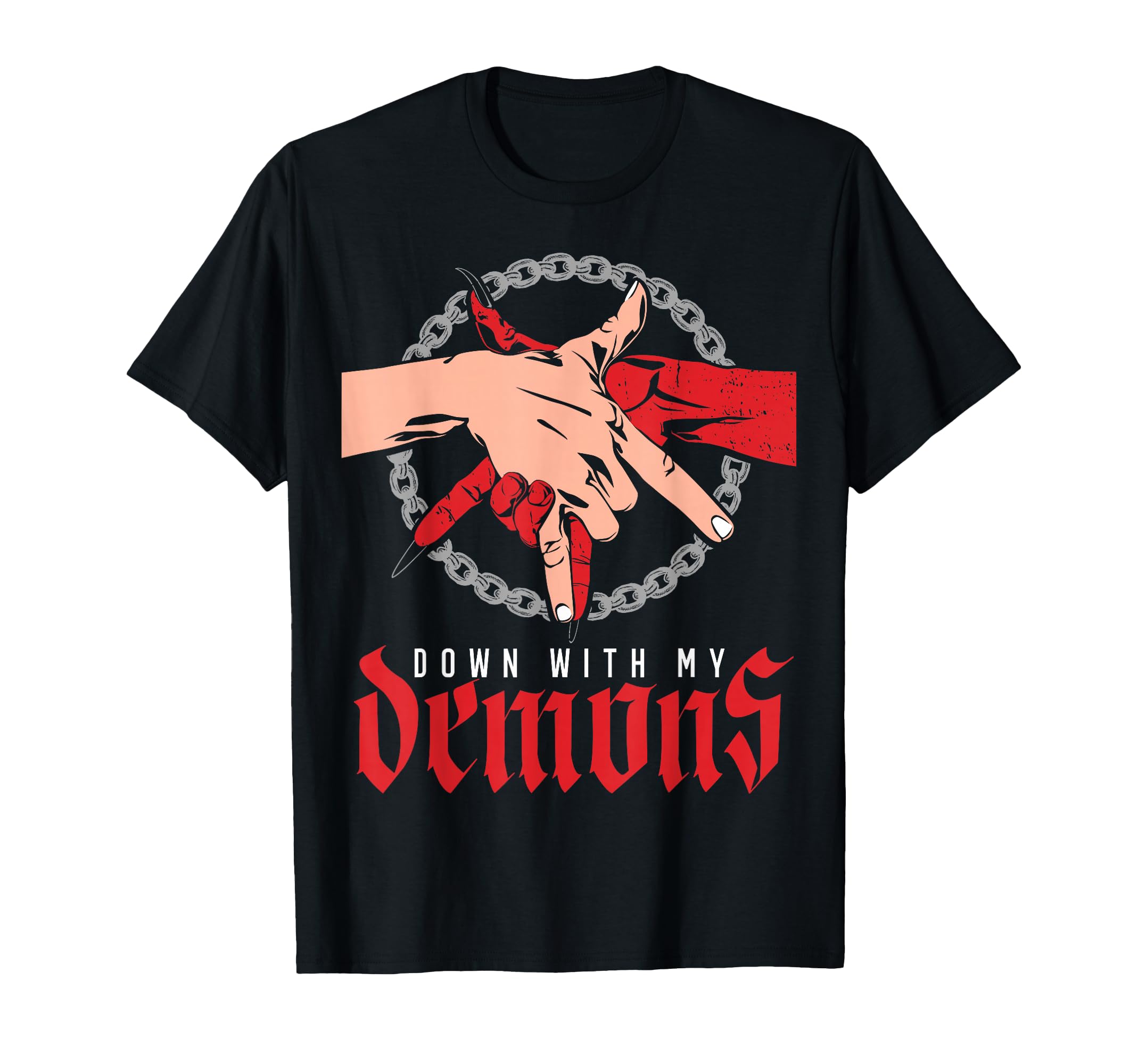 Amazon.com: Down with My Demons Deal Handshake Aesthetic Humour