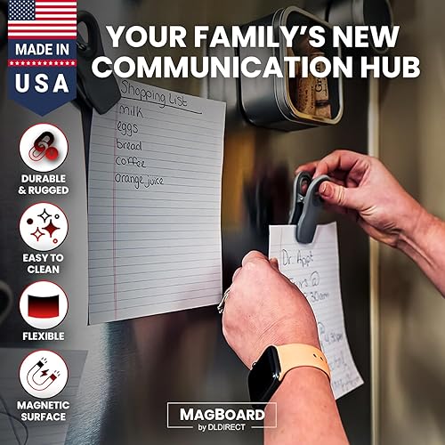 Miniatura 4 de Tablero de pared magnético para la oficina y el hogar, tablero de anuncios grande, tablero magnético - 3 acabados incluidos. Pizarra blanca