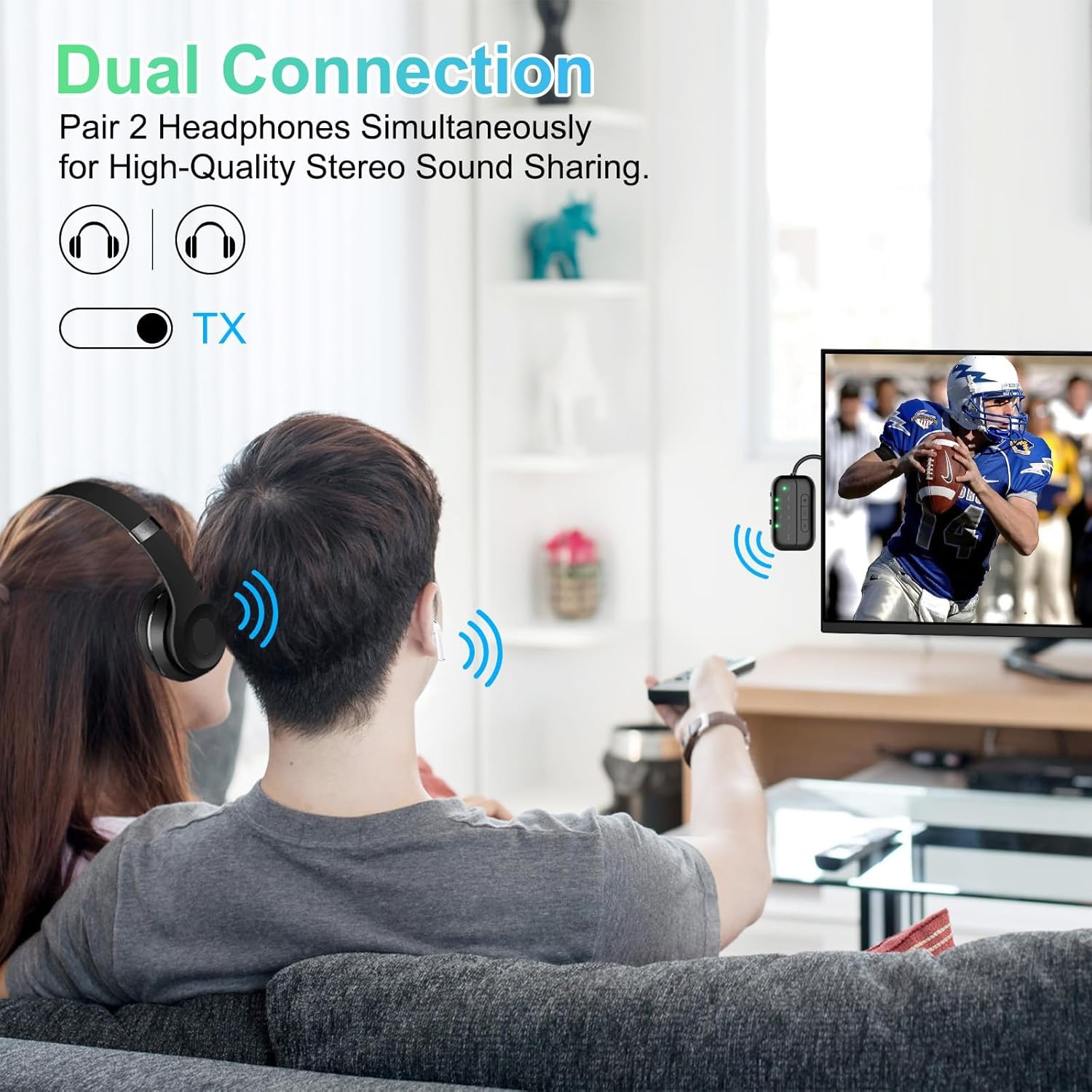 Émetteur-récepteur Bluetooth 2 en 1 2025 amélioré pour Avion, TV, PC, Salle de Sport, Interrupteur, Prend en Charge 2 AirPods/Casques ; récepteur Bluetooth pour Voiture/stéréo Domestique