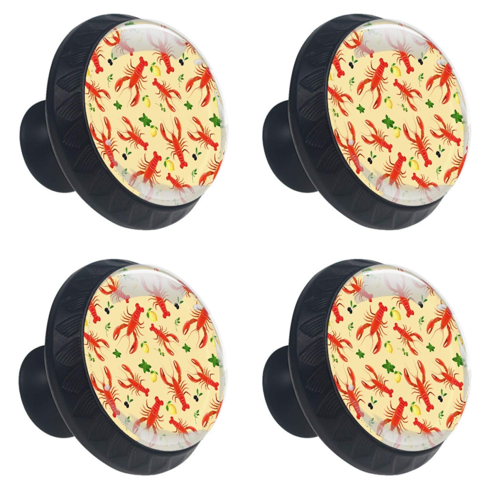 Boutons de meuble en verre motif olive et persil pour cuisine et buffet