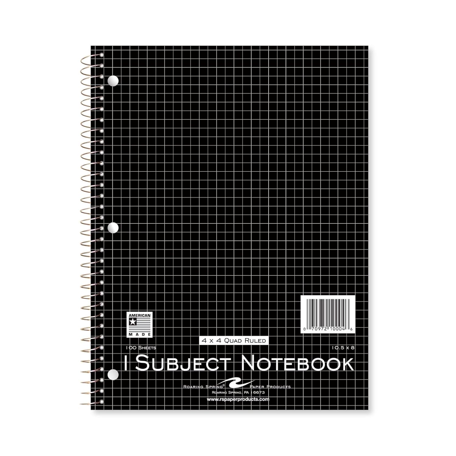 Roaring Spring One Subject 4x4 Graph Ruled Wirebound Spiral Notebook
