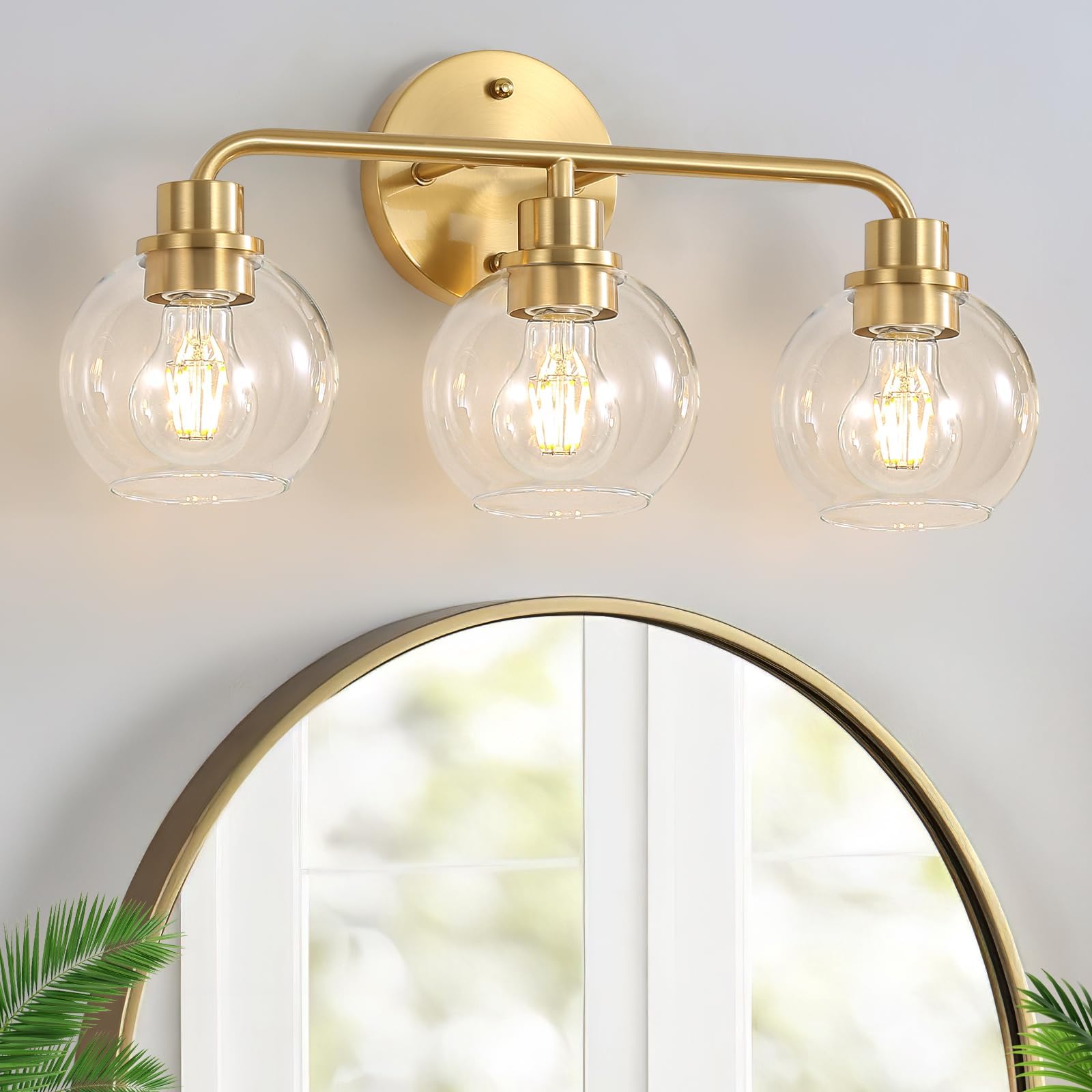 Bathroom Light Fixtures Gold Vanity Light 3 Light Wall Sconces Lighting ...
