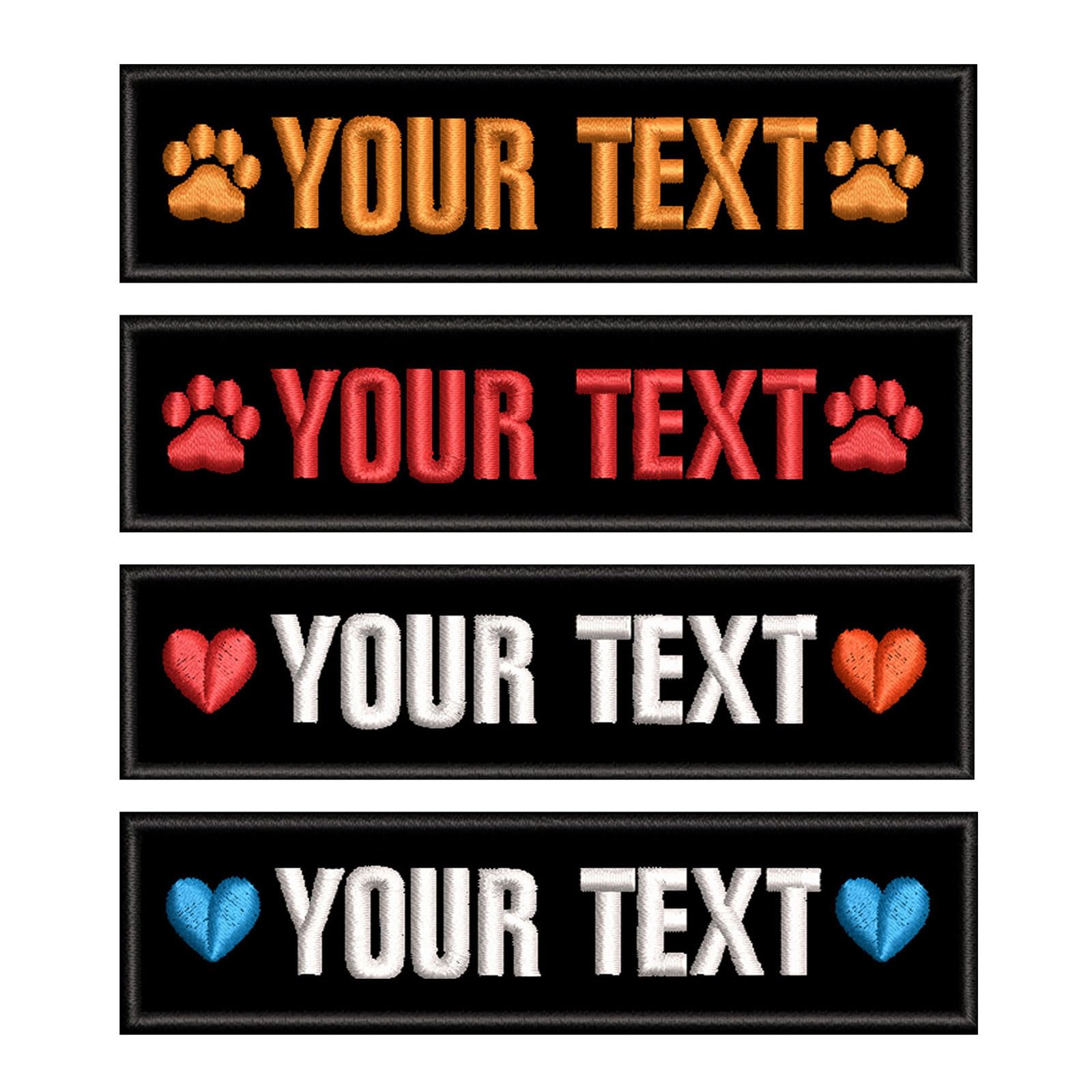 Customizable Name Patch, Personalized Motorcycle Jacket Name Patch, Military Tactical Morale Name Tag for Clothing Dog Harness Backpacks, Black, 10x2.54cm / 12.7x 3.5cm