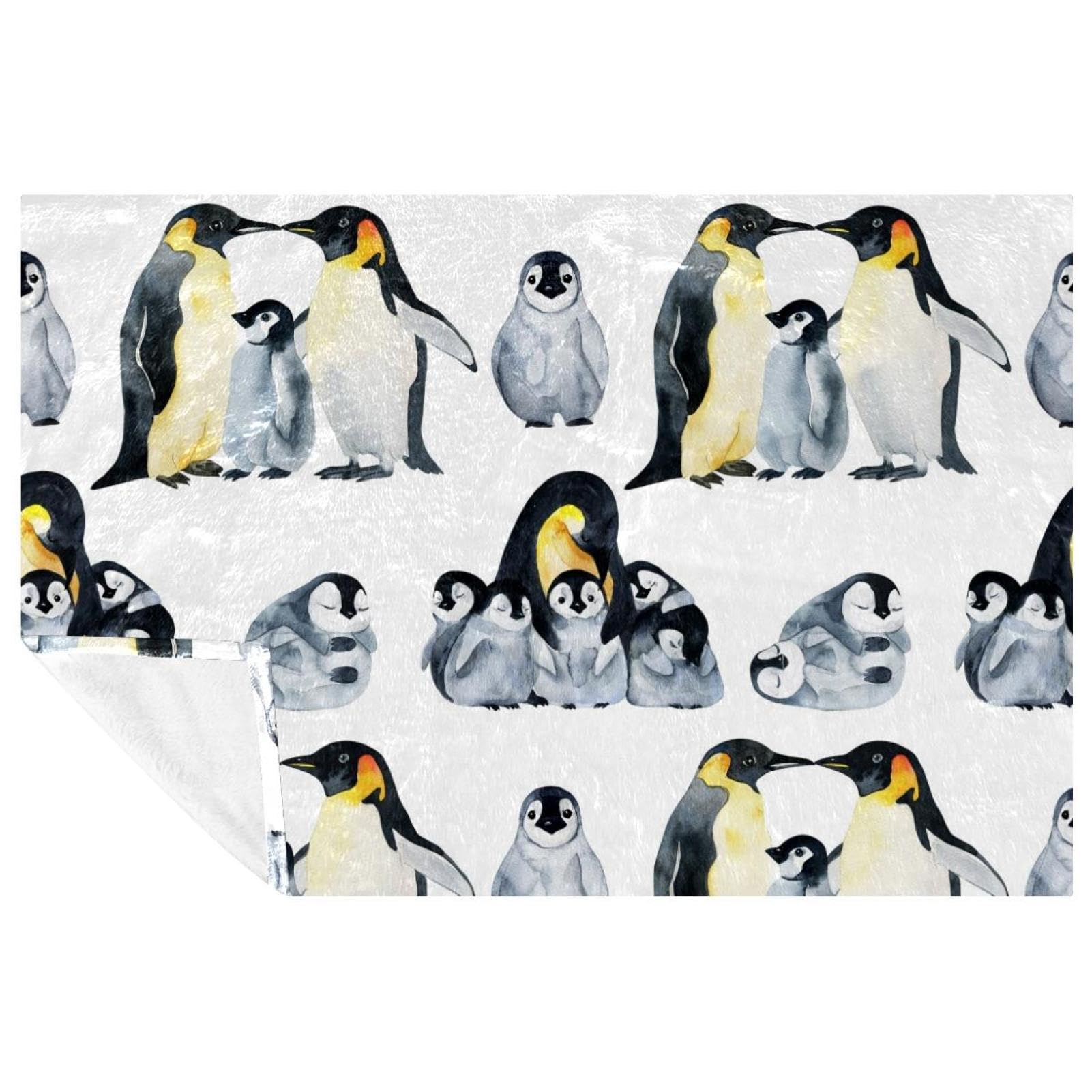 Couverture pingouin douce pour des moments chaleureux en famille