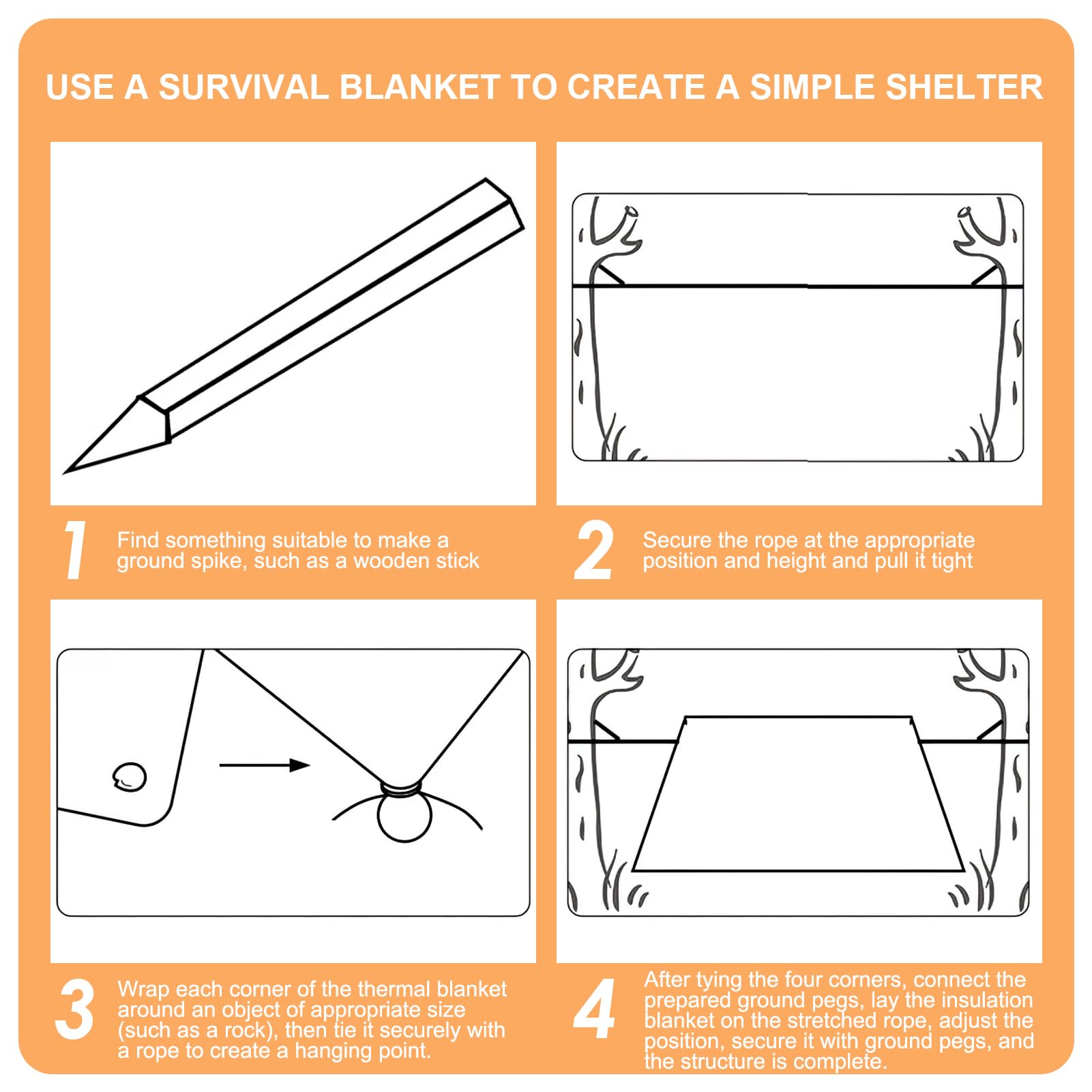 Juego de 6 fundas de supervivencia reutilizables gruesas isotérmicas, tamaños 130 x 210 cm y 160 x 210 cm, ideal como manta de emergencia térmica para exteriores, senderismo, ventanas y primeros