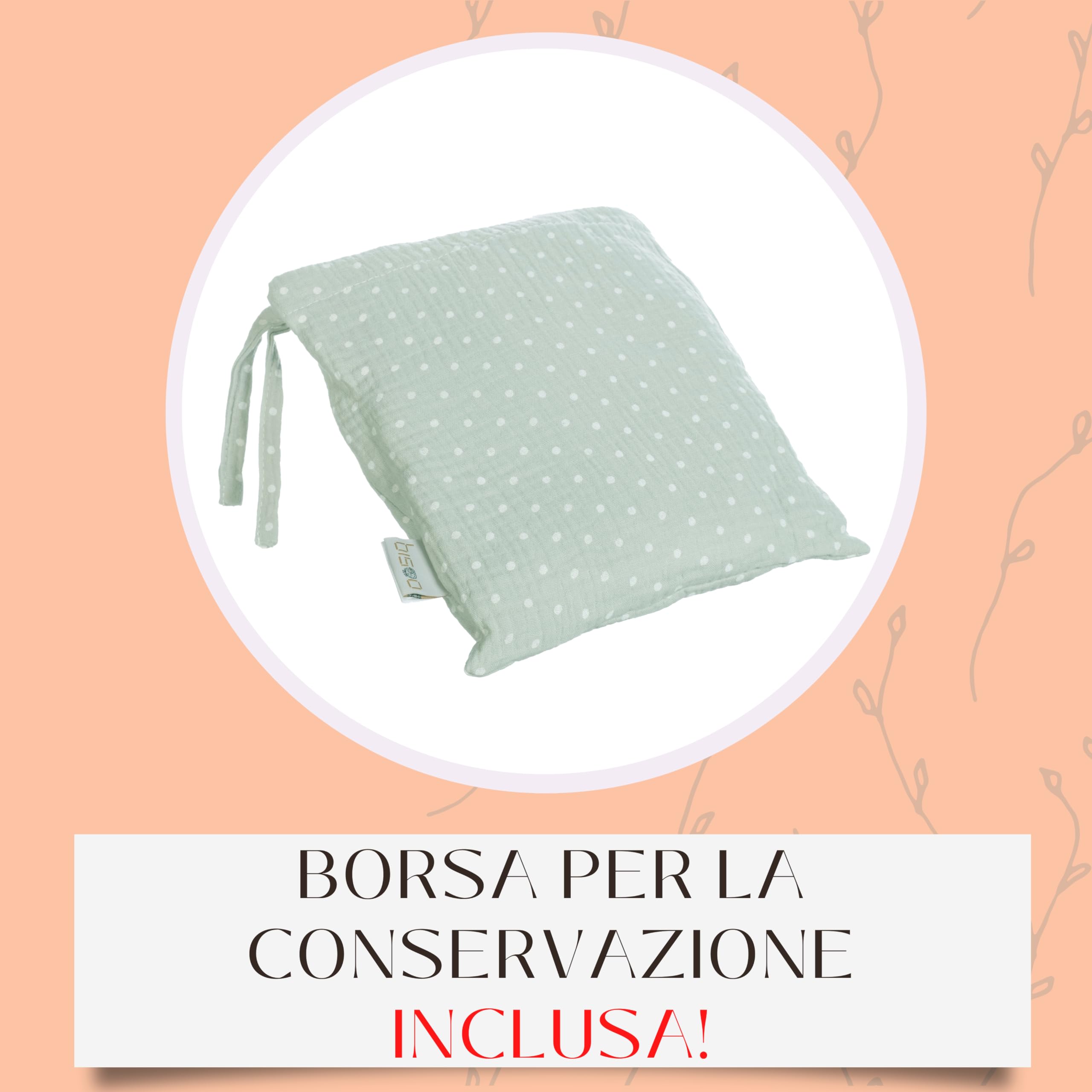 Bisoo Copri Seno Allattamento 100% Mussola - Sciarpa Regolabile e Traspirante - Copertura Multifunzionale con Borsa Inclusa - Menta