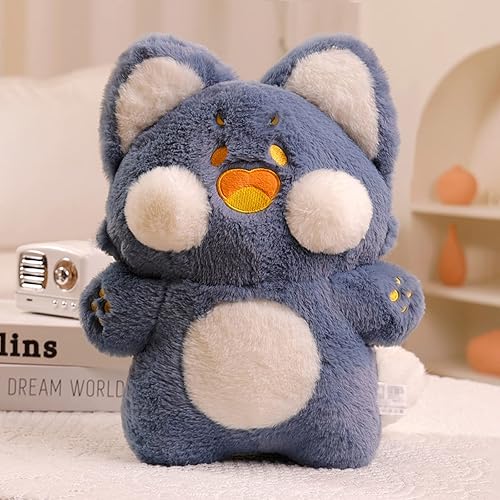 Miniatura 2 de PEACHCAT - Bonita almohada de felpa de gato gris de peluche Kawaii para amantes de los gatos, 23.6 pulgadas