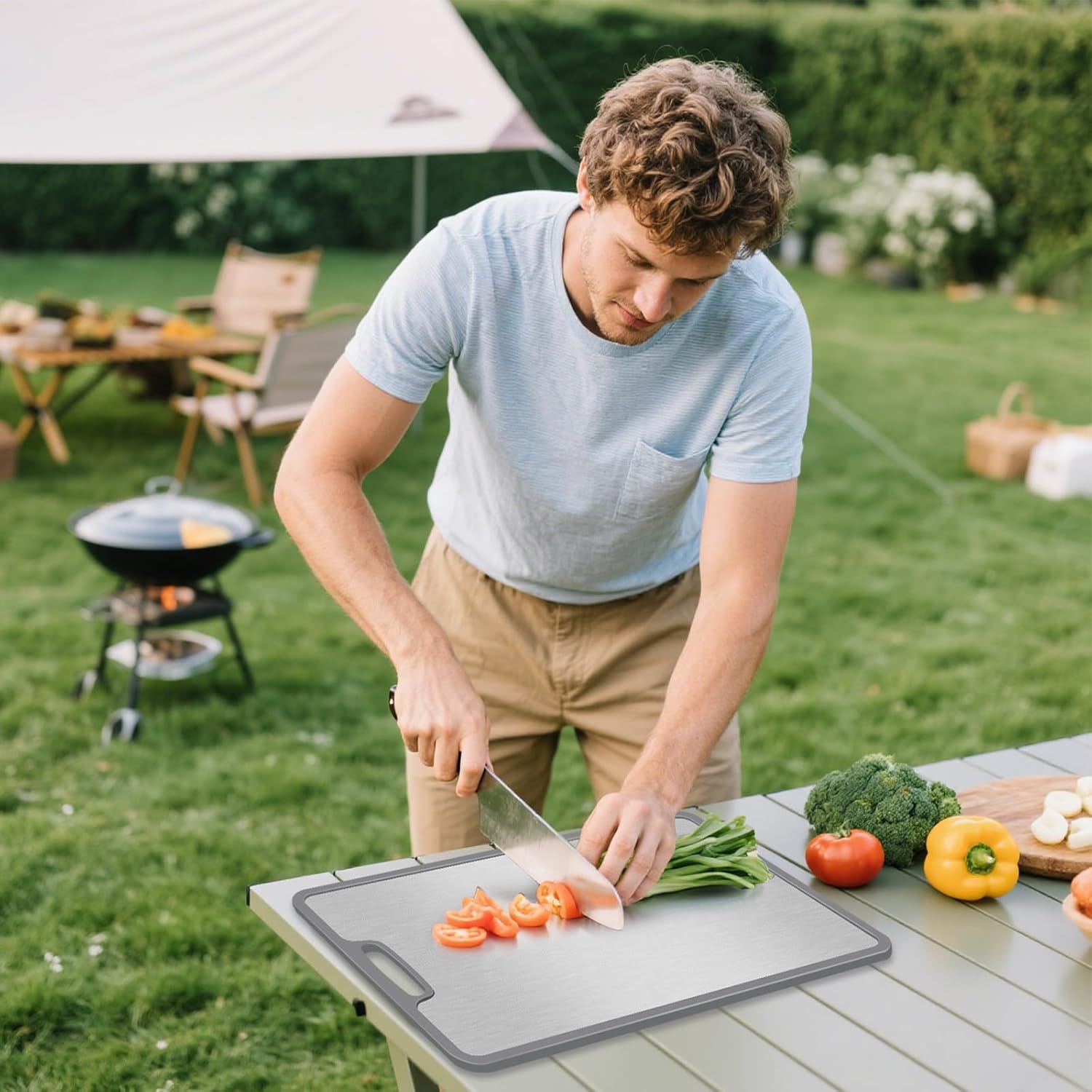 Titanium Cutting Boards for Kitchen, Non-Slip Titanium Cutting Board with