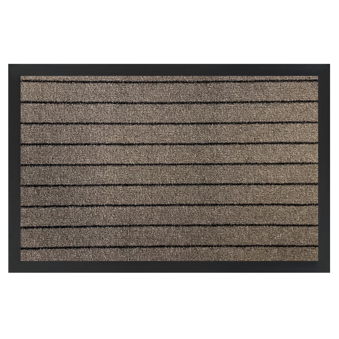 Acomoda Textil - Felpudo de Entrada Absorbente Rectangular para Interior y Exterior. Felpudo Antileslizante para Hogar y Oficina de Fácil Limpieza. (Líneas Marrón, 120x180 cm)