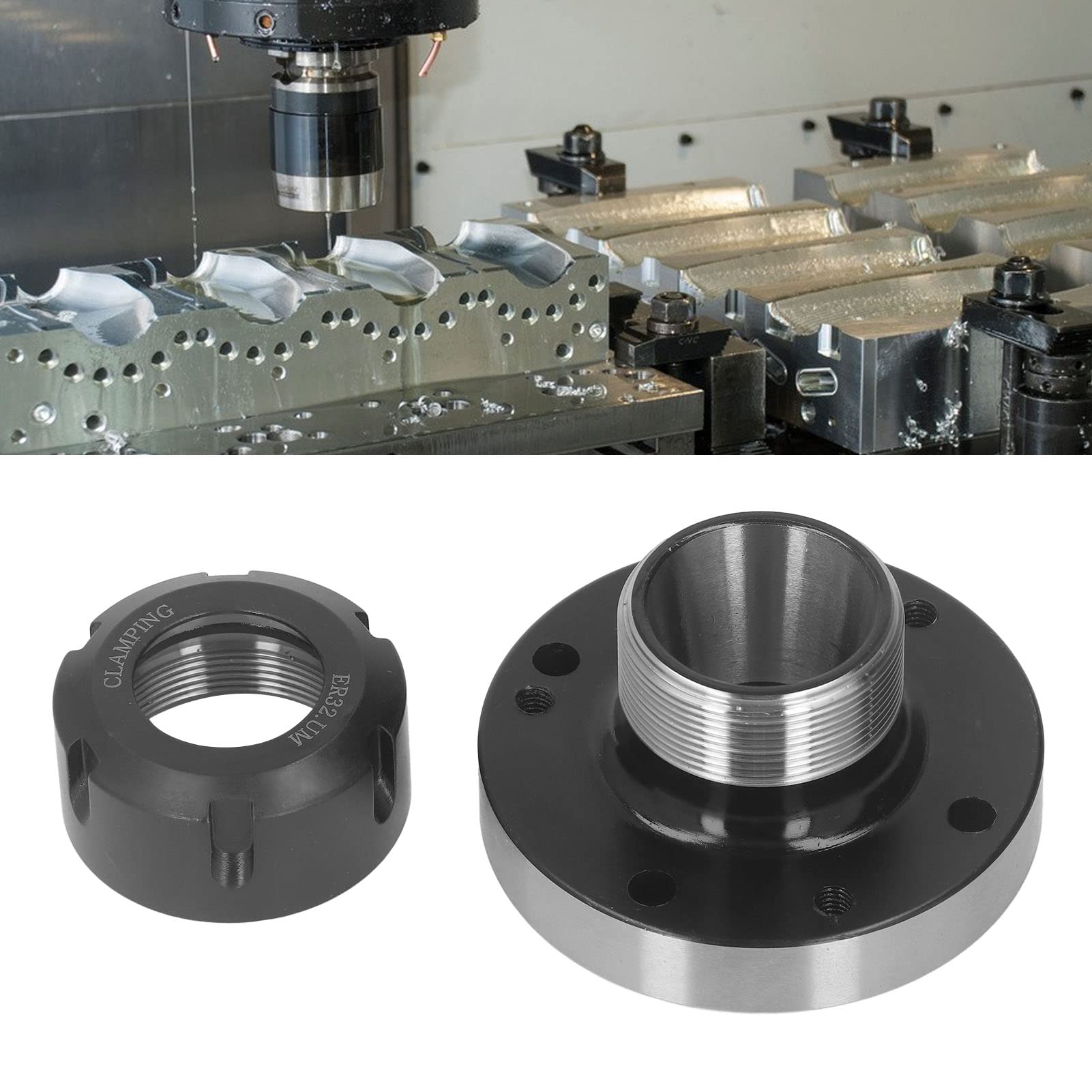 ER32 tuleja zaciskowa średnica 80mm 7 otworów, stal węglowa 0,005 tuleja o wysokiej precyzji do frezarki CNC, tokarki i grawerki