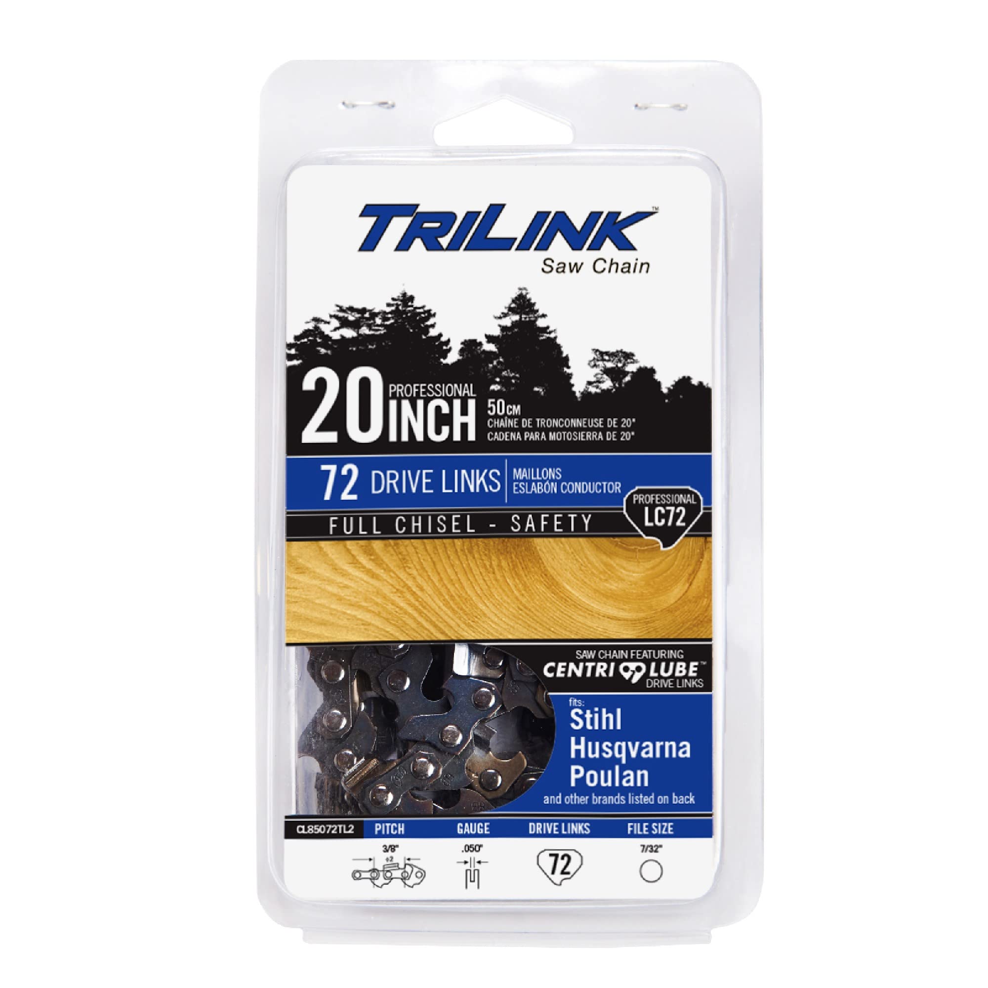 TriLink Cadena de sierra de 50,8 cm LC72