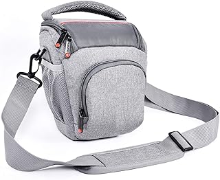 FOSOTO Compact DSLR Camera Bag Shoulder Crossbody Case Compatible for Canon EOS Rebel T6 T7 T8i T100 SL3 XTi 4000D 2000D Nikon D5600 D3400 D3500 Pentax K-70 Olympus E-M10 with Waterproof Rain Cover