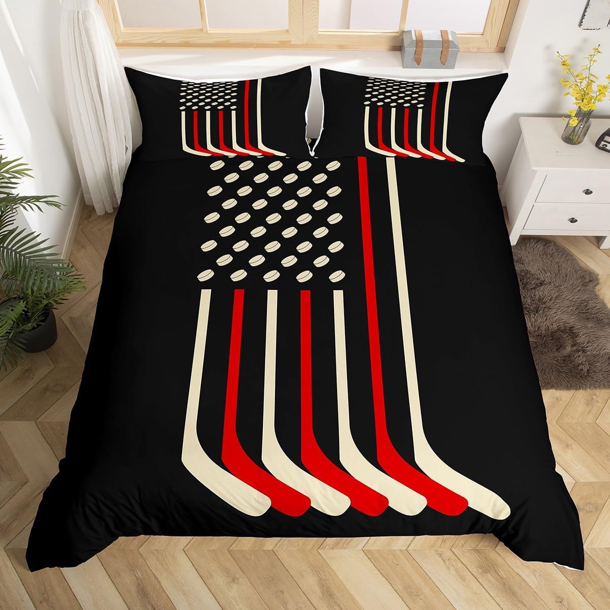 Erosebridal Boys Basketball Bedding Sets Twin for Kids Teen Sports Comforter Cover, Ball Game Bed Set White Grey Orange Duvet Cover, Abstract Block Quilt Cover 2pcs with 1 Pillow Case (Zipper Closure)