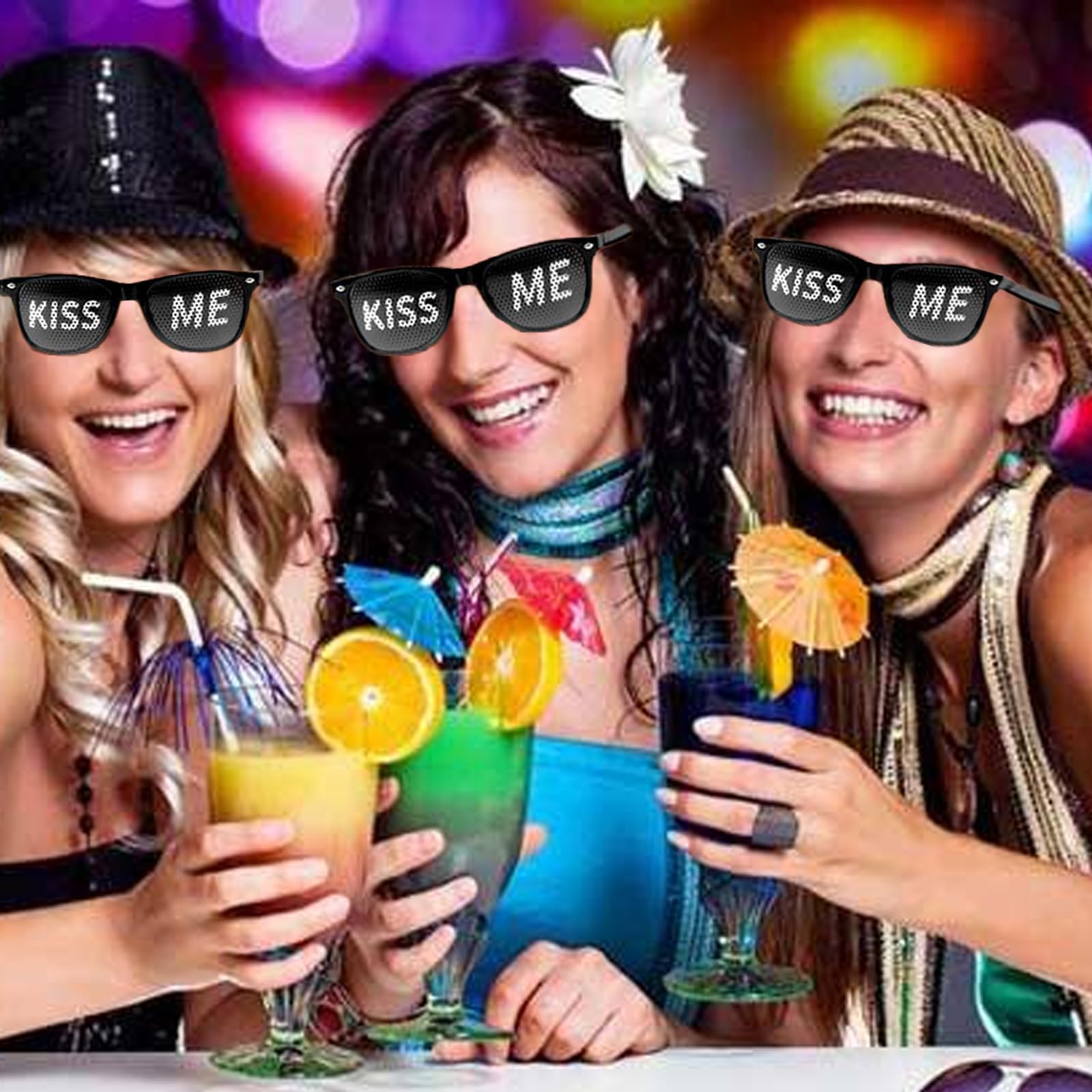 KZXCVS Occhiali da sole per feste con motivo Kiss Me, occhiali da sole per feste, carnevale, feste, club, feste e carnevale, accessori per foto