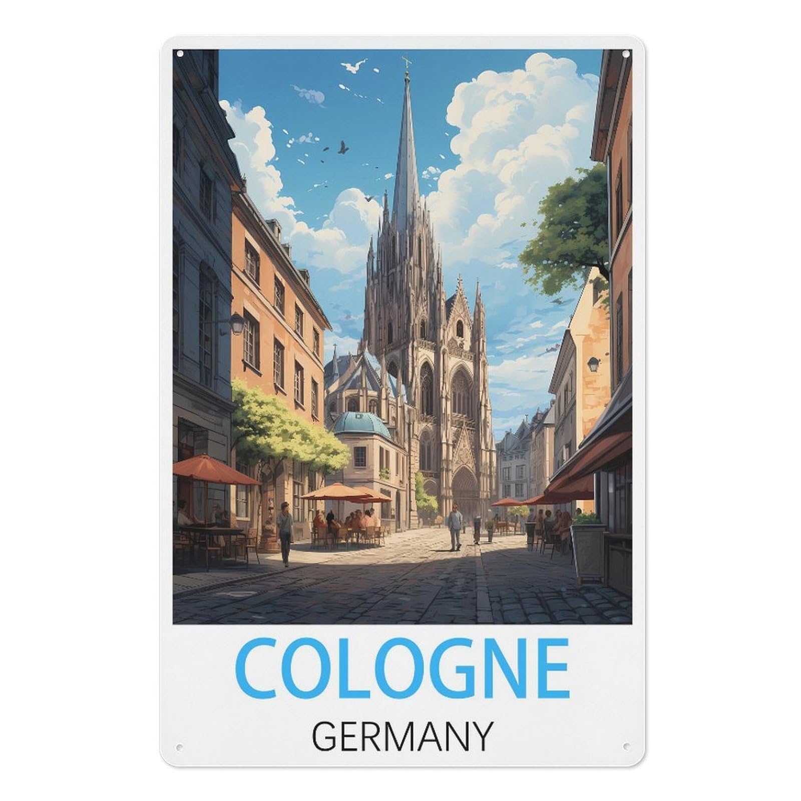 Germany Retro Design Tin Paintings Vintage Tin Sign 08x12inch(20x30cm) Wall Art for Home Office Bedroom Living Room Cafes Wall Decor