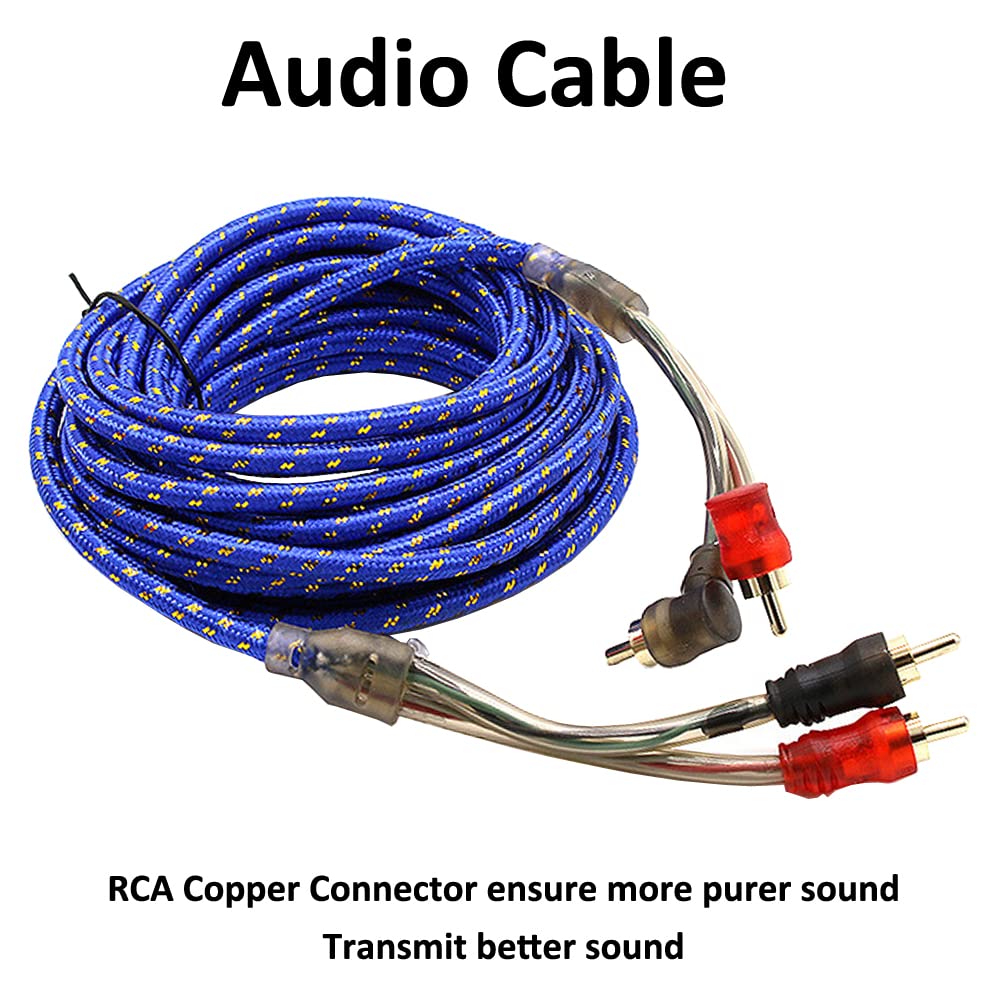 Cuivre Kit de Câblage Amplificateur de Voiture 10 GA Gauge AWG Kit de Installation Amplificateur Subwoofer Audio Cablage RCA Câble d'alimentation AGU Fusible 1500W