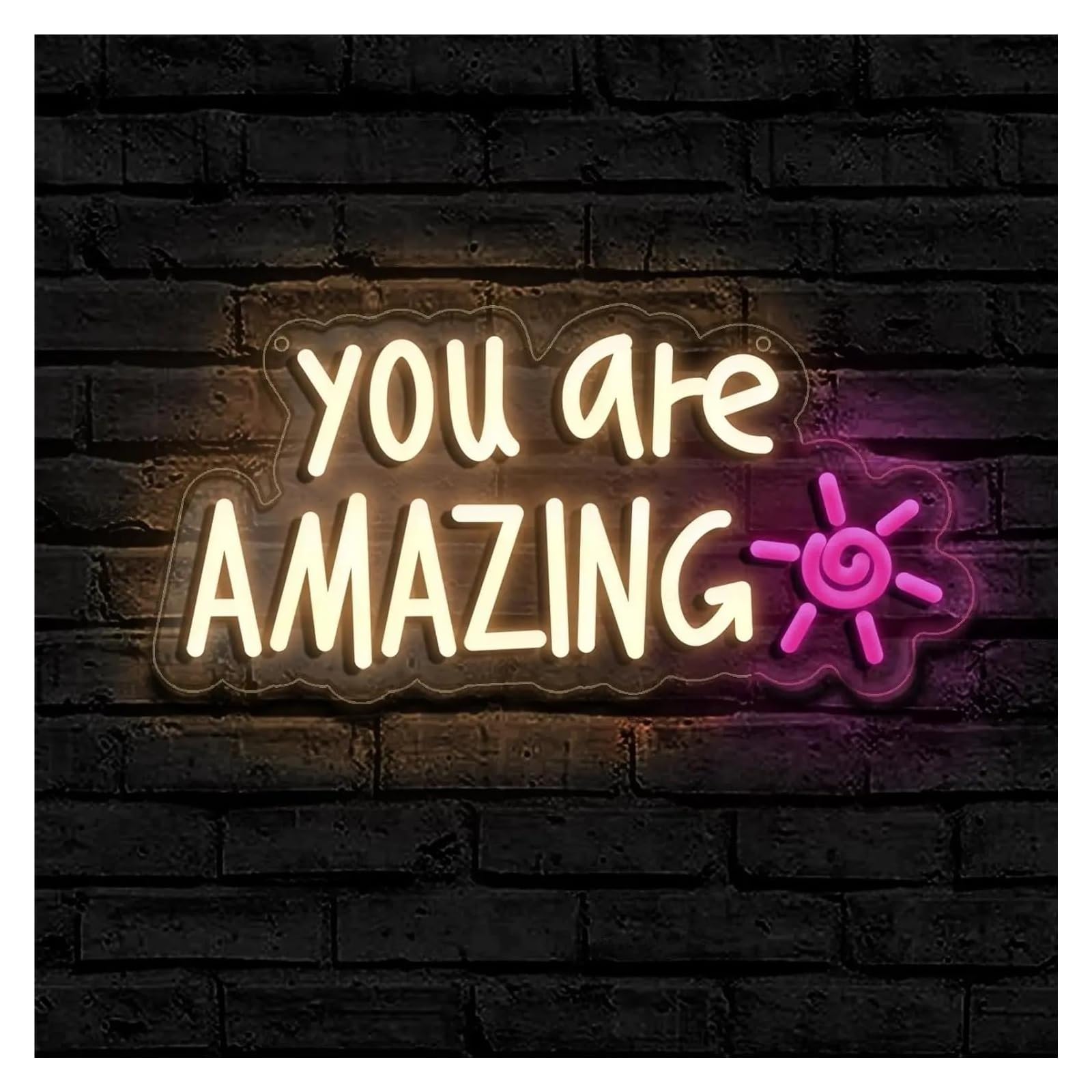 LEMST Sign Lamp You are Amazing Neon Sign Dimmable Efficient Night Light for Bedroom Office Party Wall Decor 37cmх20cm