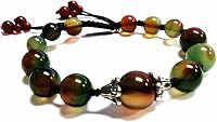 Betterdecor Handmade Peacock Agate Beads Bracelet - Vibrant Green Brown Natural Stone Jewelry for Women