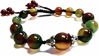 Betterdecor Handmade Peacock Agate Beads Bracelet - Vibrant Green Brown Natural Stone Jewelry for Women