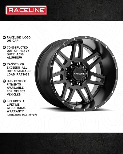 Miniatura 4 de Raceline Wheels 931B INYECTOR Rueda negra 16 x 8 pulgadas, 5 x 4.55 x 5 patrón de pernos de 0.000in de desplazamiento(4.5 pulgadas BS) Ruedas de
