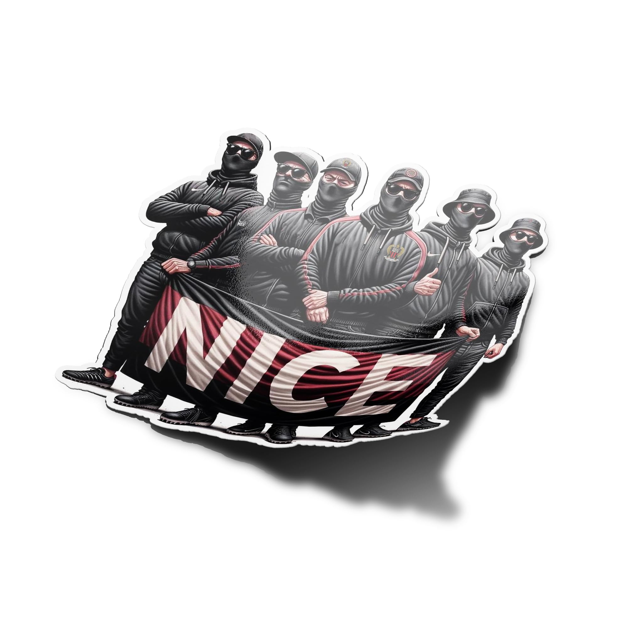 Pack AUTOCOLLANTS STICKERS Hooligan NICE Ultras – Sticker Fan de Football, Supporter OGC Nice, Décoration Sportive et Graphique nicois nissa fans sud kop tribune populaire vinyle resistant eau & UV