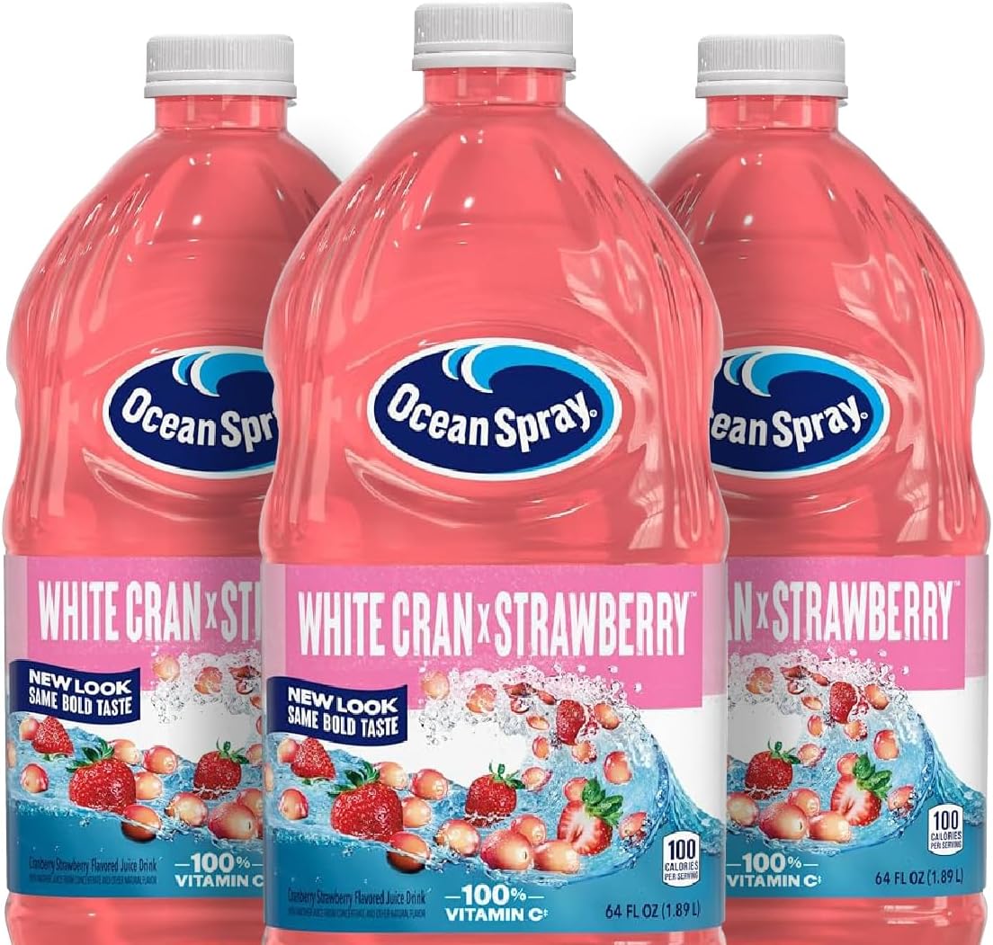 2MS Box with White Cran Strawberry Juice 64 fl oz 6 Count