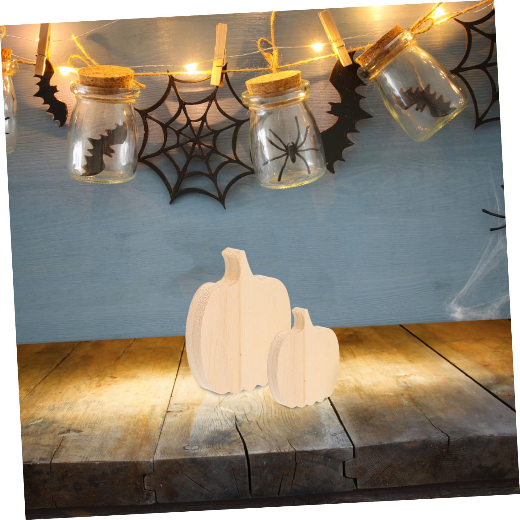 STOBAZA 12piezas Calabaza De Madera Sin Terminar Decoración De Otoño para Acción De Gracias Adorno De Calabaza De Madera para Decoración De Oficina y Hogar