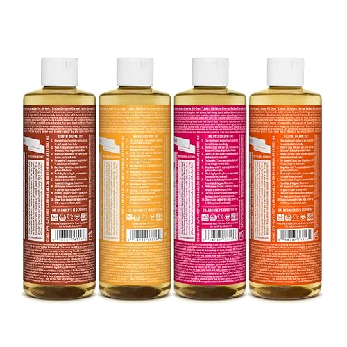 Miniatura 2 de Dr. Bronner's - Jabón líquido puro de Castilla, paquete variado, cítrico, árbol de té, rosa y eucalipto, aceites orgánicos, 18 en 1 cara, cuerpo,