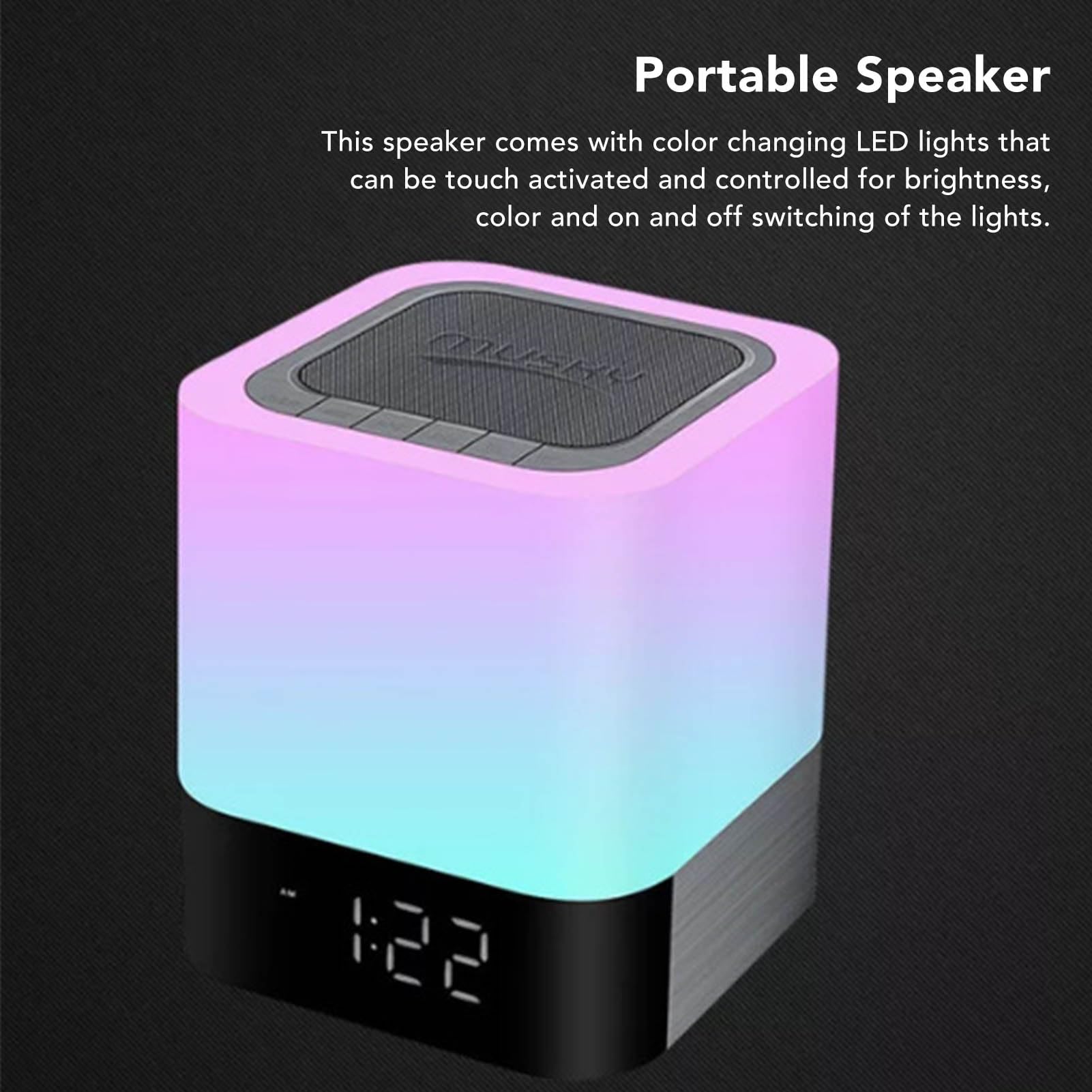 Altoparlante con Luce Notturna Woofer Portatile Wireless Altoparlante con Controllo Touch con Interfaccia USB con Luce LED
