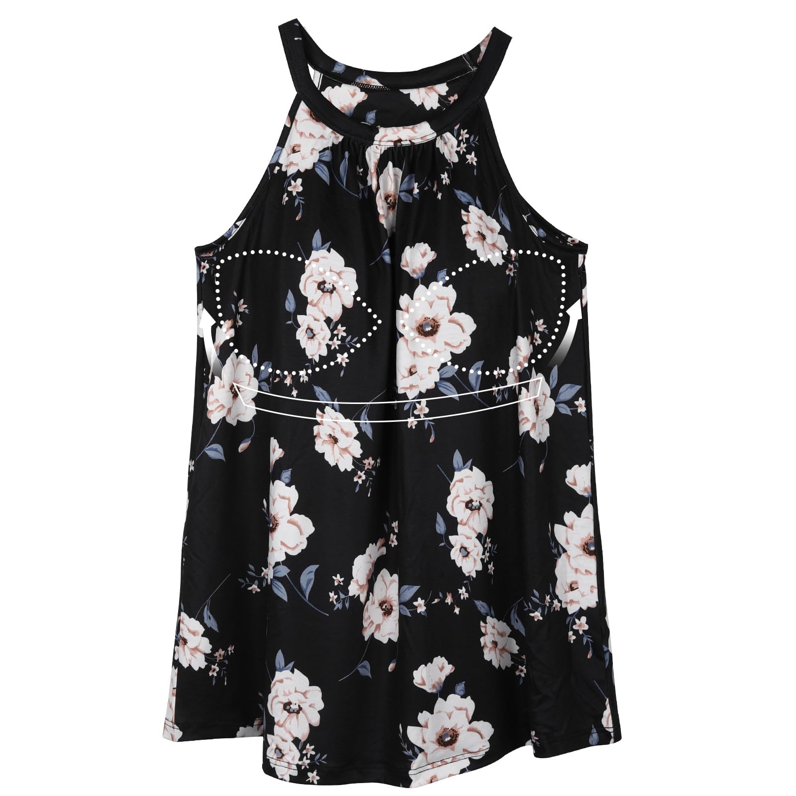 Women Halter Tank Top with Built in Bra Flowy Sleevless Padded Camisole Loose Fit Summer Shirt Top S-3XL