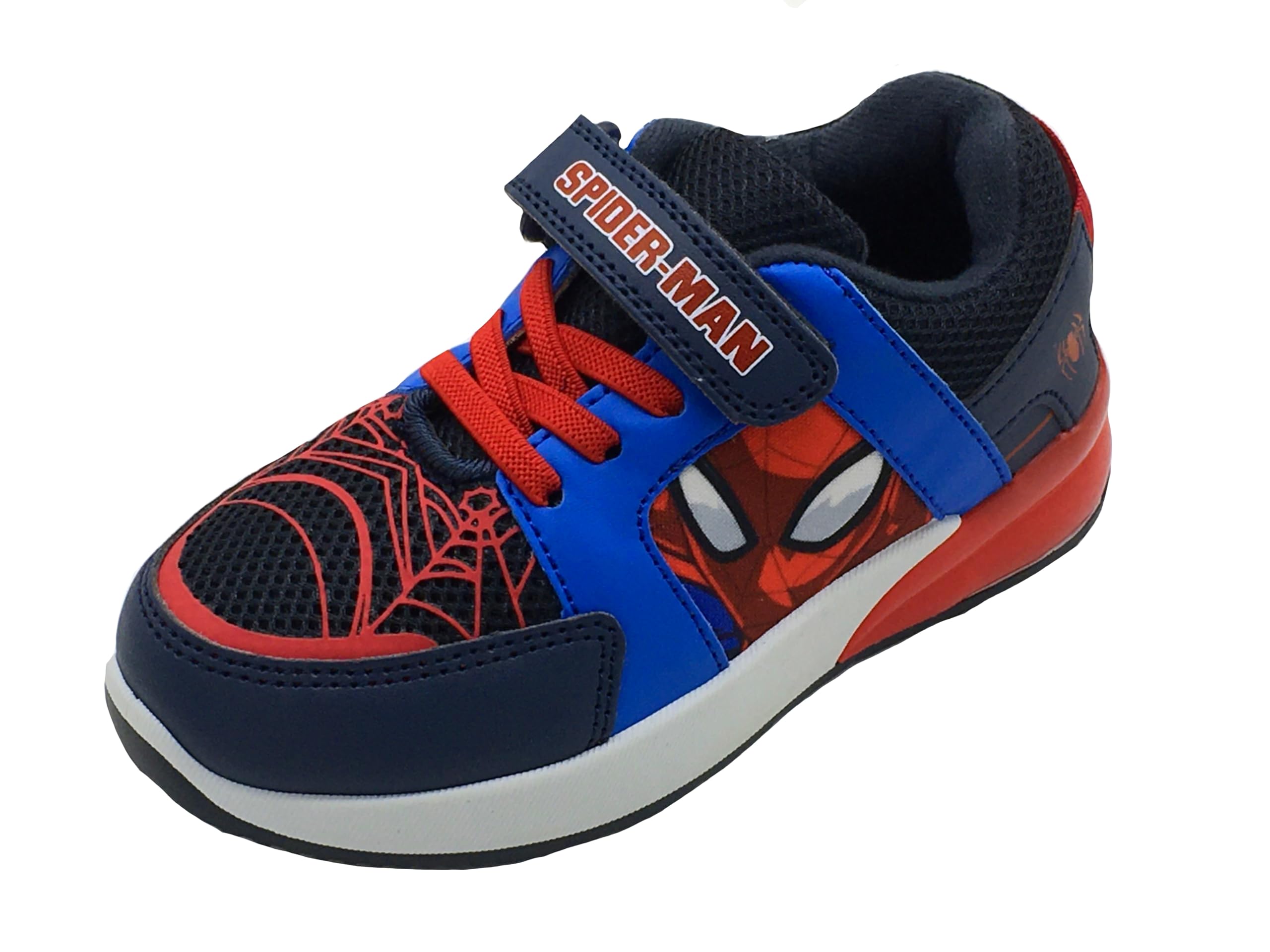Marvelspiderman Boys Trainers Blue Red With Flashing Lights Size