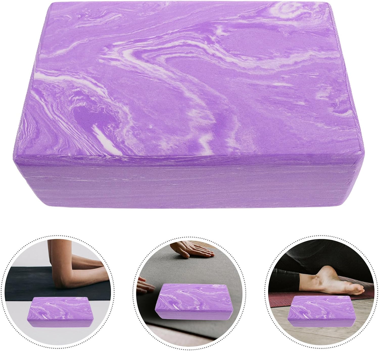 VICASKY Dance Blocks for Stretching and Workout, High-density Foam Yoga Bricks, 180g Camouflage Purple Exercise and Ballet Training Accessories for Balance and Flexibility