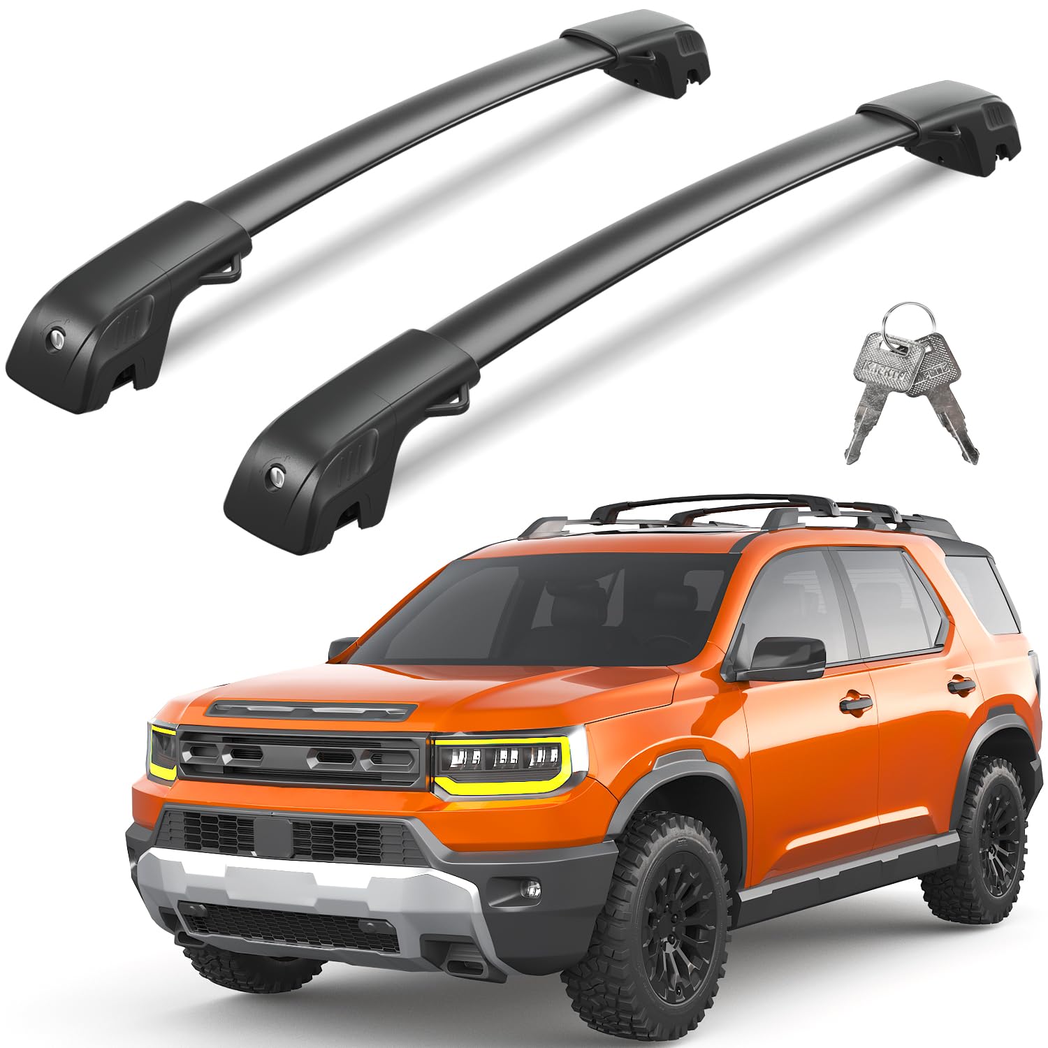 Amazon.com: Wonderdriver 300lbs Lockable Roof Rack Cross Bars for