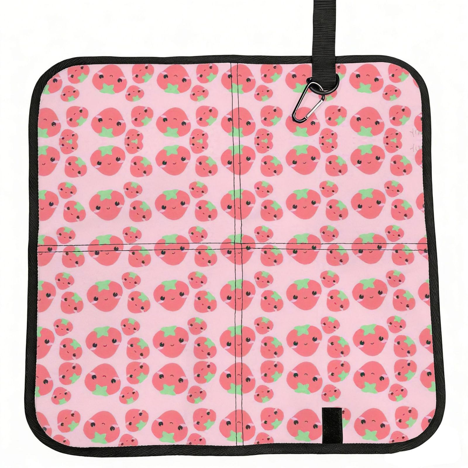 VCzsdff Cute Strawberry Print Portable Seat Cushion Folding Bleacher Pad Compact Picnic Sitting Mat Polyester 40cm