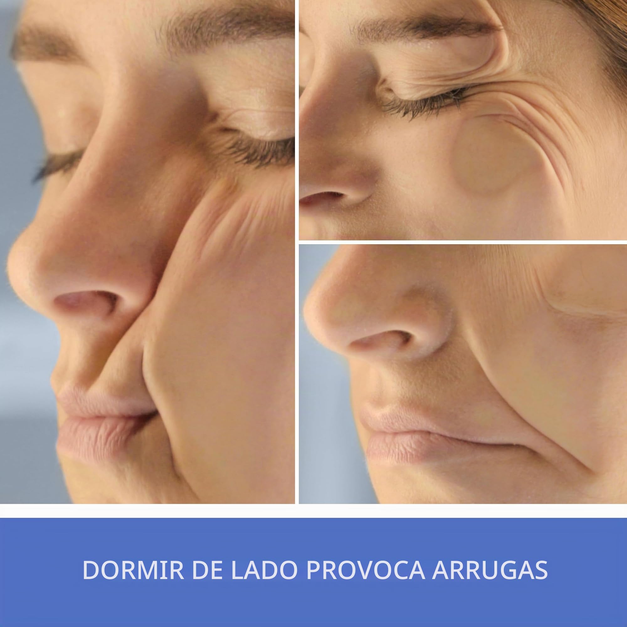 SLEEP & GLOW Omnia Beauty - Almohada antiedad para prevenir las manchas con funda de almohada de cobre, para combatir las arrugas del sueño, espuma viscoelástica ortopédica para espalda y sueño