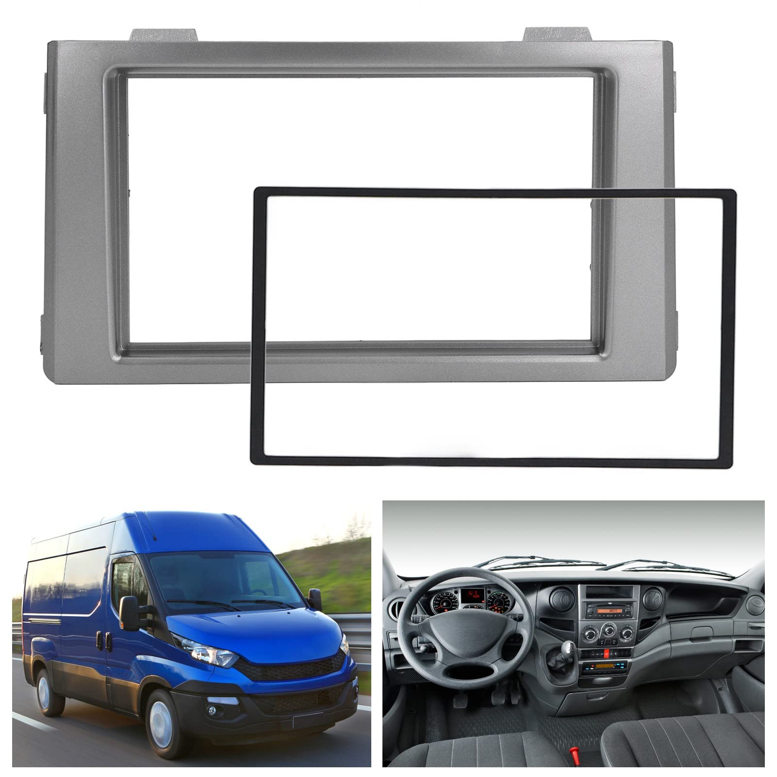 Autoradio stereo, 2DIN Car Stereo Radio Fascia CD DVD Cruscotto di ricambio per IVECO Daily 2006-2014