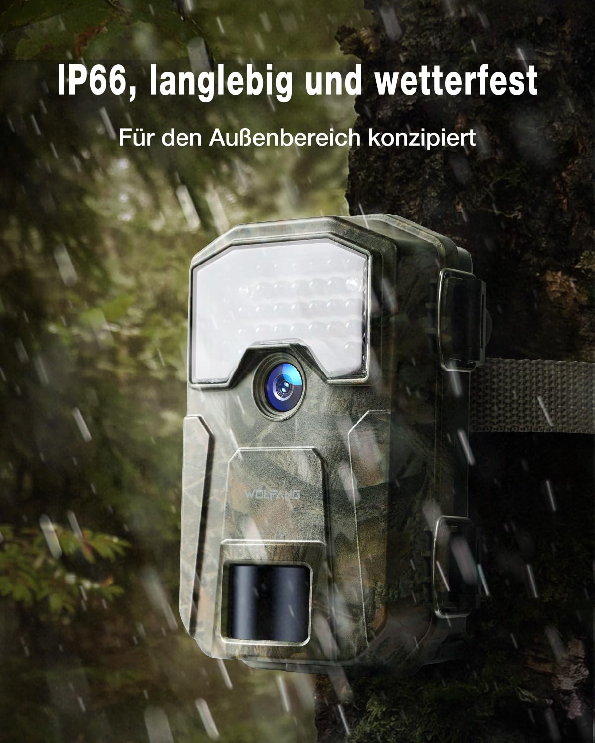 WOLFANG Wildkamera 48MP 4K Jagdkamera 940nm kein Glühen Nachtsicht 2.4" TFT Display IP66 Wasserdicht